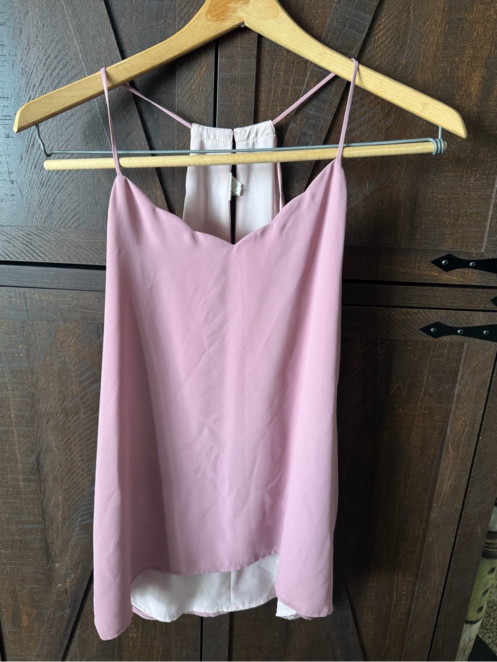 Blush Pink Spaghetti Strap Women's Tank Top Small